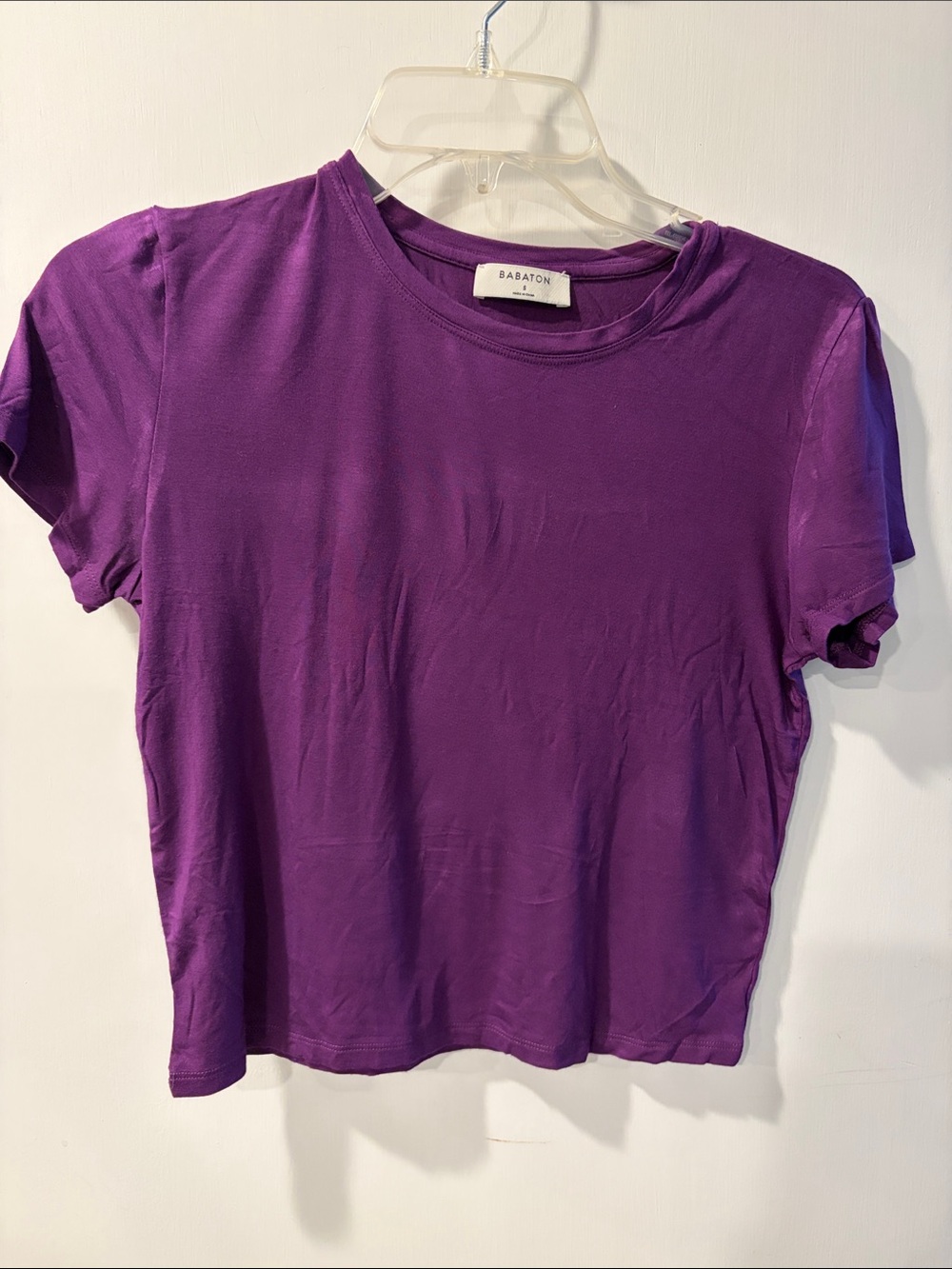 Babaton Purple Short Sleeve Crewneck Tee shirt  size S